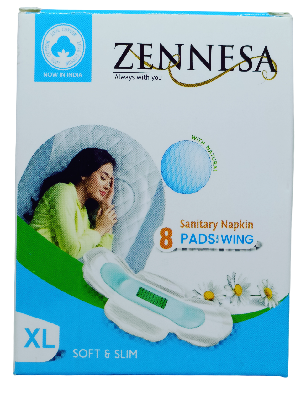 Cotton Sanitary Pad - 8 Pads (XL Size) front view
