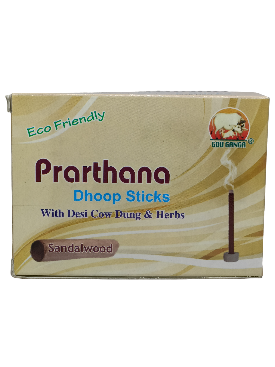 Prarthana Chandan Cow Dung Dhoop Batti, 20 Sticks front view