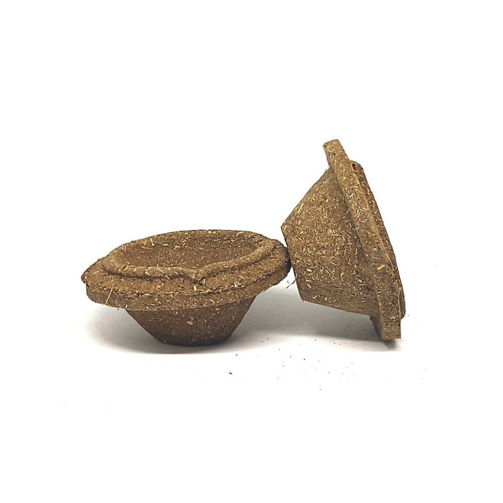 Cow Dung Diya (Pack of 25 Diya) front view
