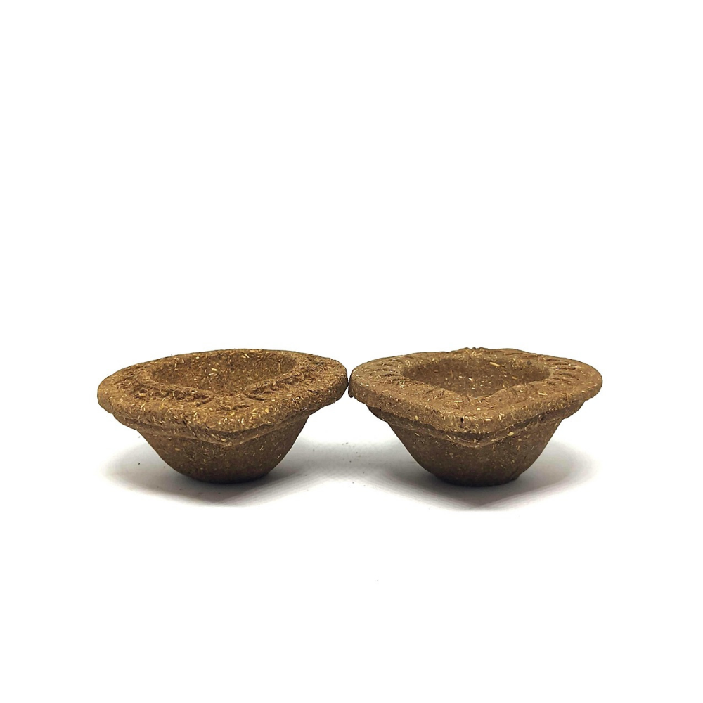 Designer Cow Dung Diya (Pack of 12 Diya)