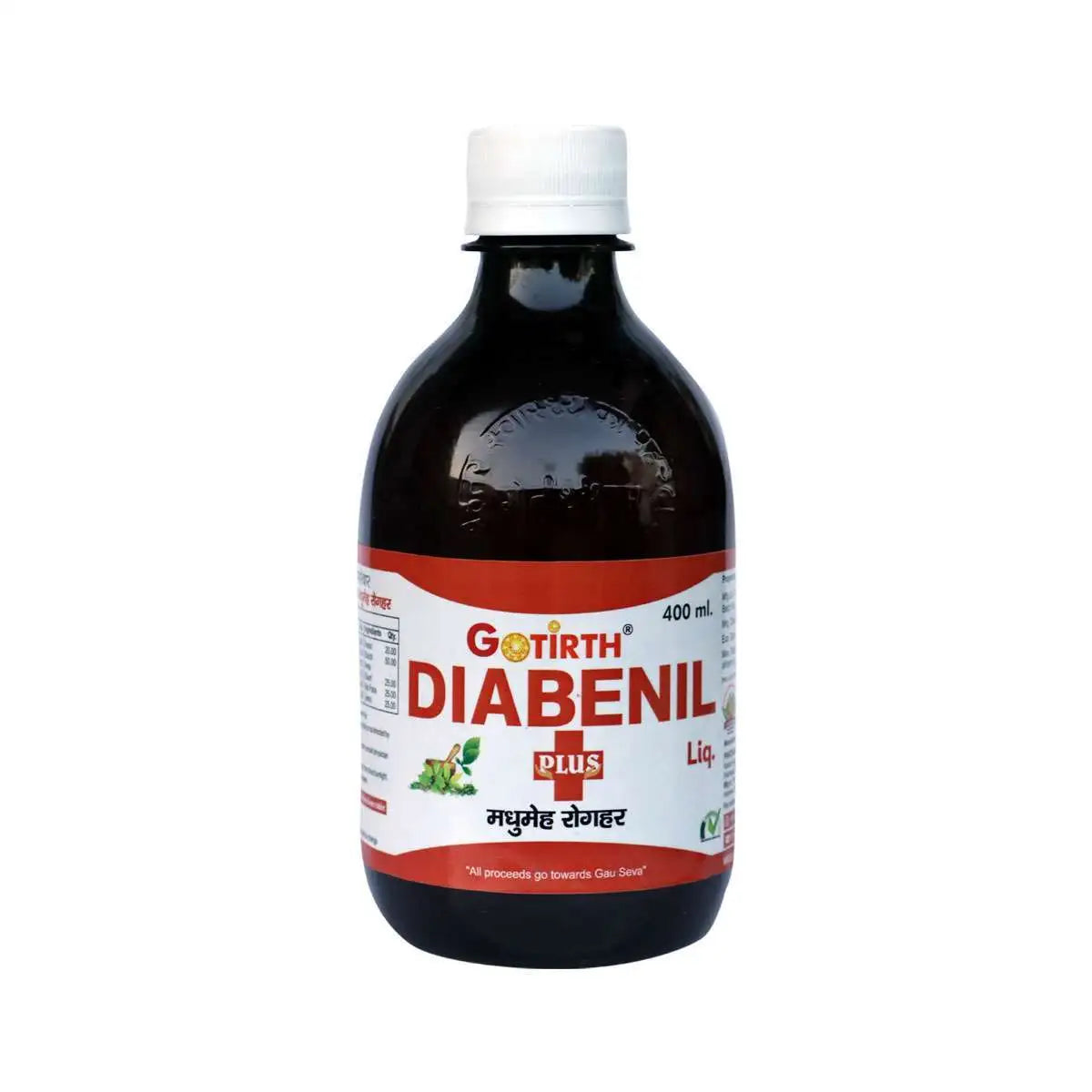 Gotirth Diabenil Plus Liquid - Ayurvedic Medicine for Diabetes, 400ml front view