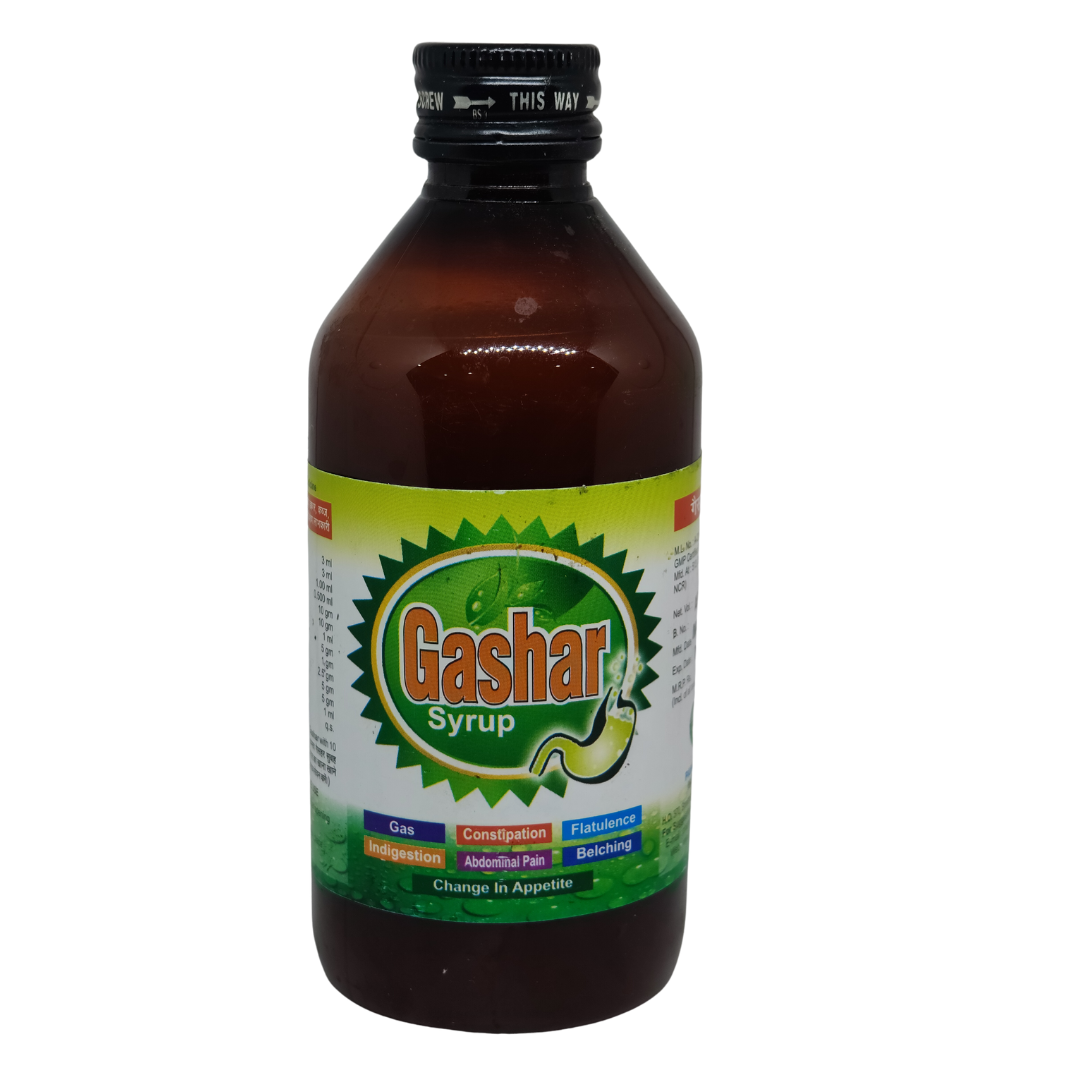 Panchsheel Gashar Tonic for Gastric Problems and Stomach Bloating, 200ml front view