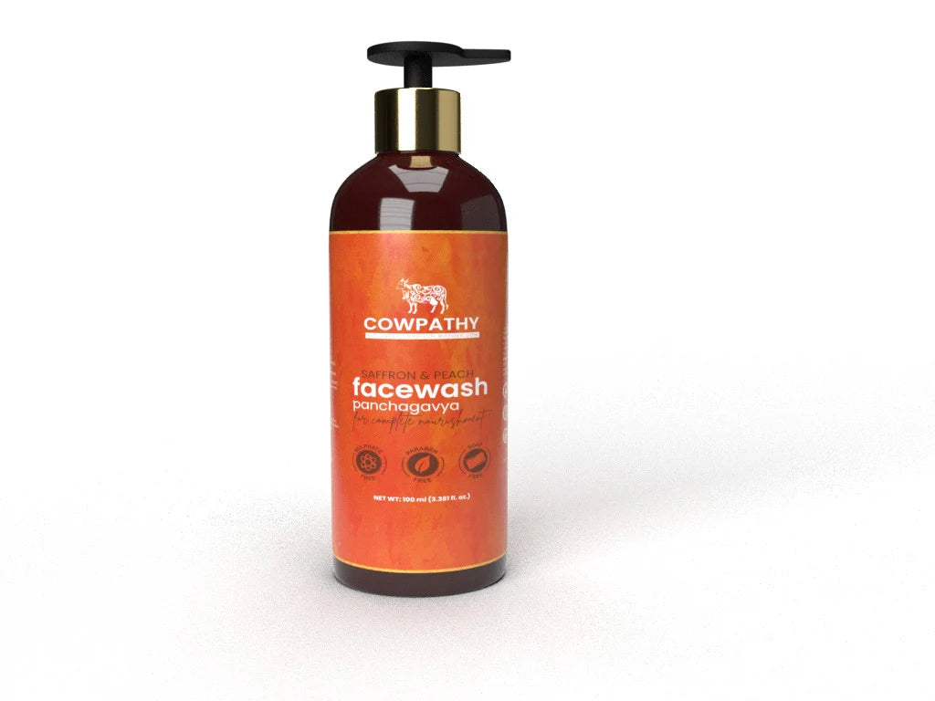 Cowpathy Saffron & Peach Face Wash, 100ml