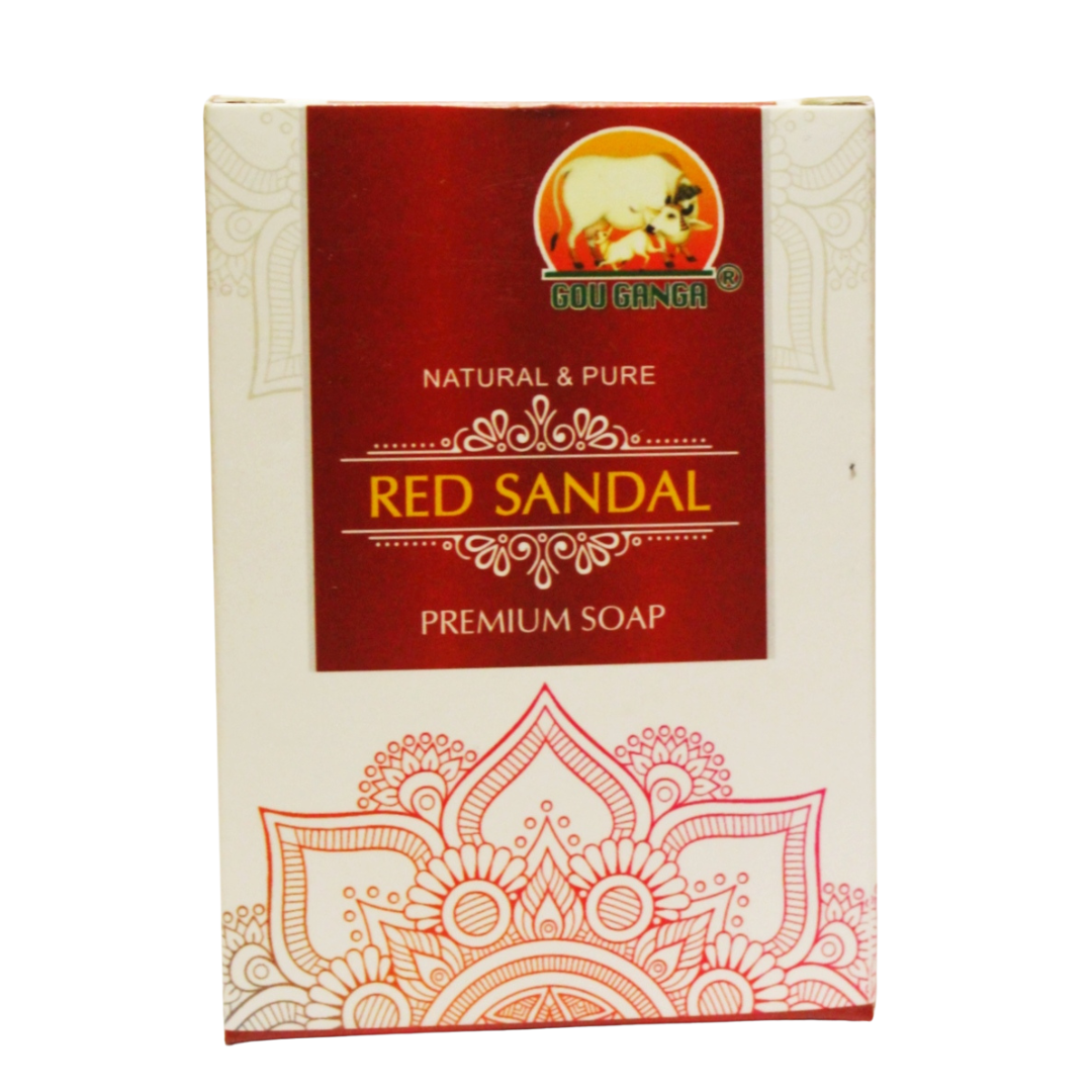 Gou Ganga Red Sandal Soap, 75gm front view