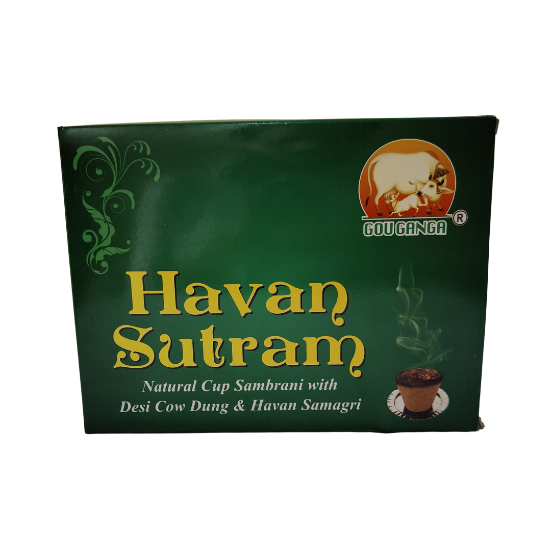 Gou Ganga Aromatic Sambrani Cup, 12 Cups Pack front view