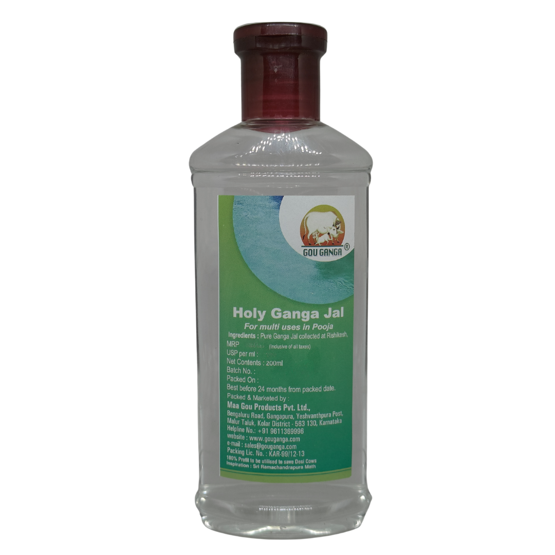 Holy Gangajal for Spiritual Use, 200ml front view