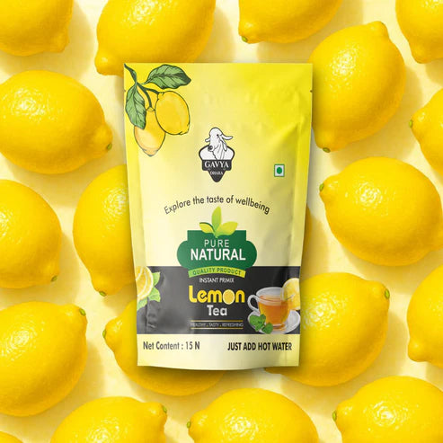 Antioxidant Lemon Green Tea – Boosts Metabolism & Detox Naturally, 120gm (15 Pouches of 8gms) front view