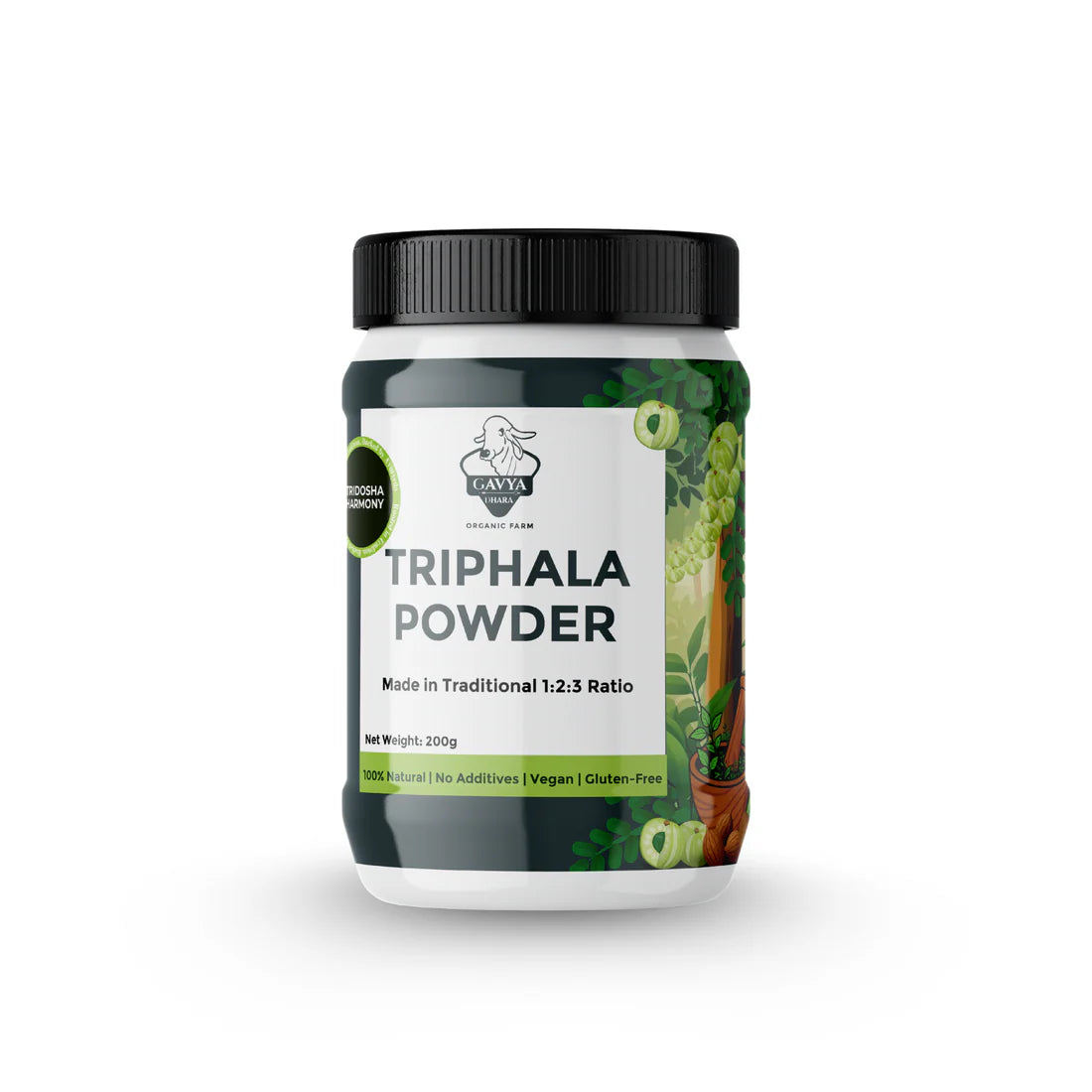 1:2:3 Ratio Triphala Powder – As Mentioned in Ancient Ayurveda for Detox & Digestion, 200gm front view