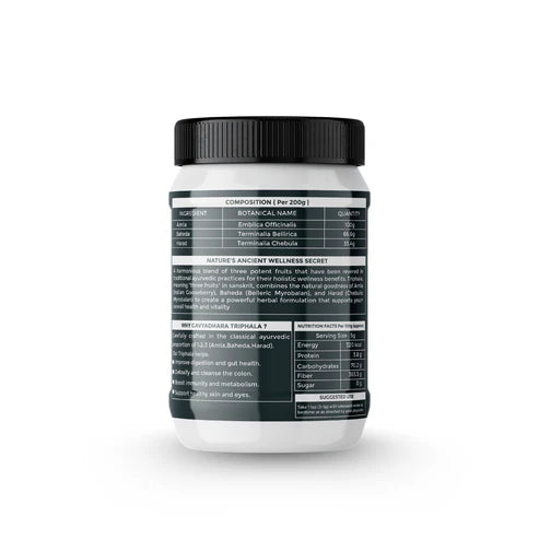 1:2:3 Ratio Triphala Powder – As Mentioned in Ancient Ayurveda for Detox & Digestion, 200gm front view