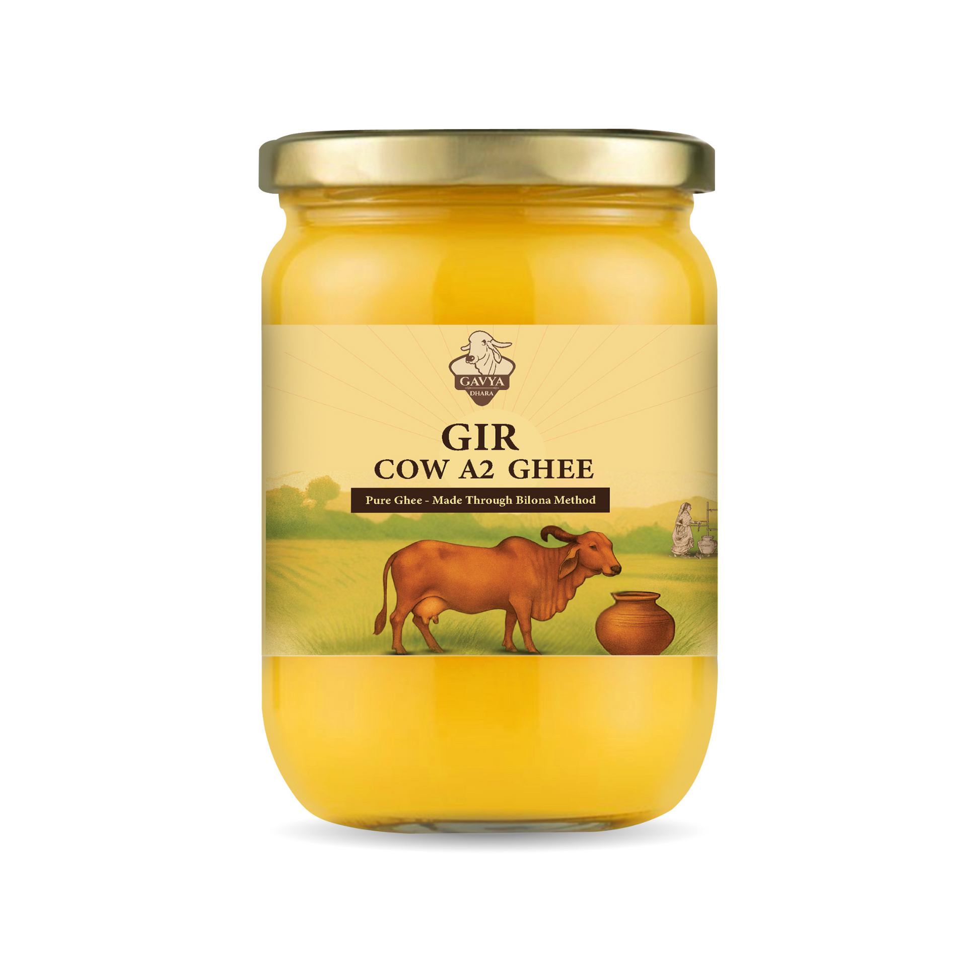A2 Gir Desi Cow Bilona Ghee – 100% Pure Desi Ghee, 500ml front view
