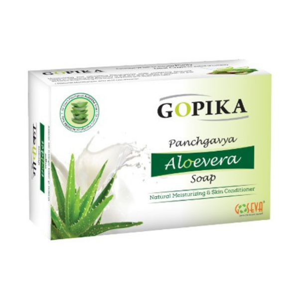 Goseva Panchagavya Aloe Vera Soap, 75gm front view