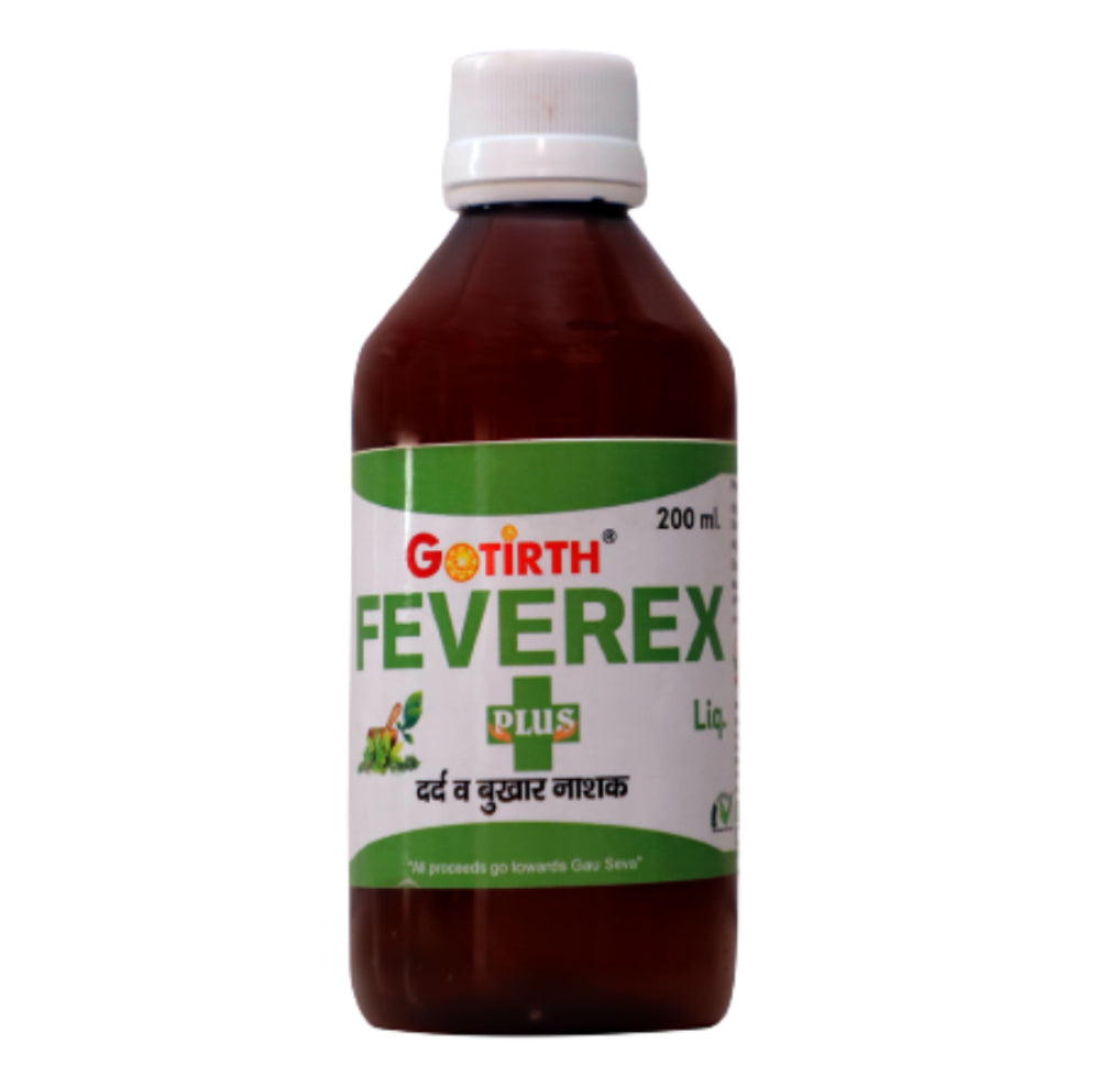 Gotirth Feverex Antipyretic Liquid for All Kind Fever, 200ml front view