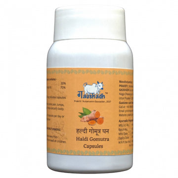 Prakriti Haldi Gomutra Ghan Capsule - 90 Capsules front view