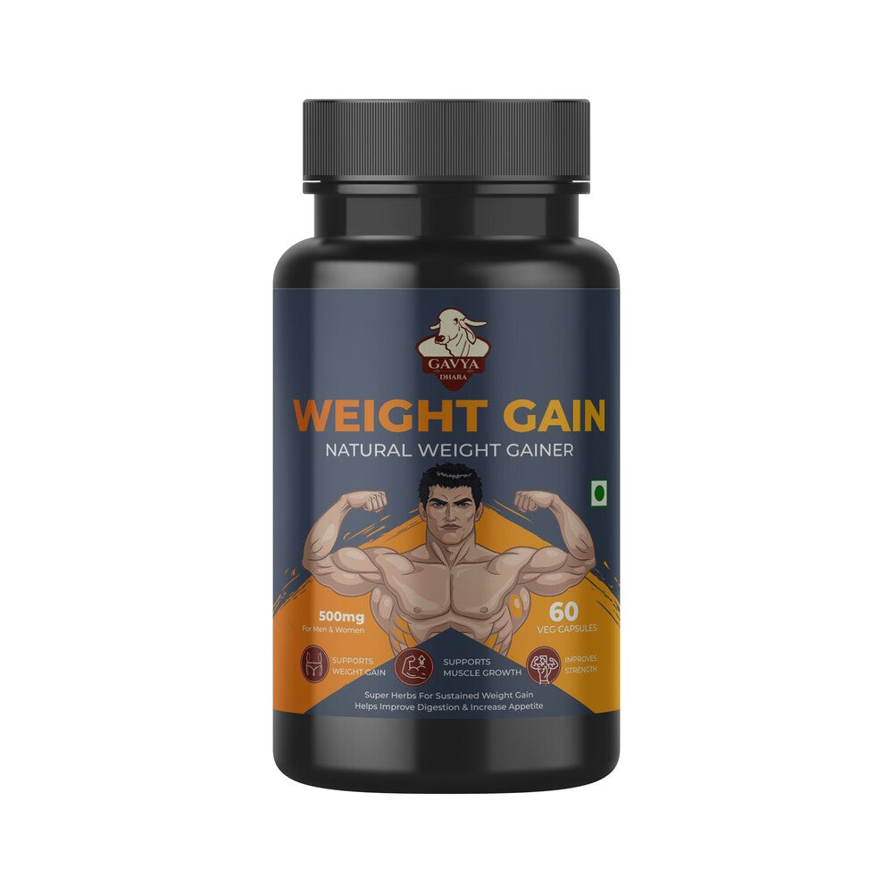 Gavyadhara Herbal Capsules for Weight Gain - 60 Capsules front view