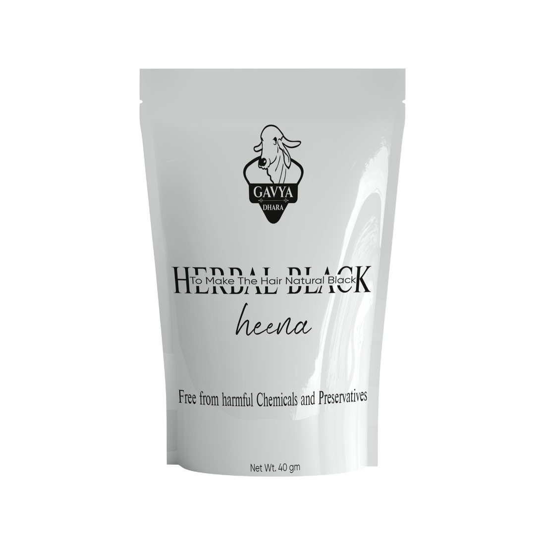 100% Herbal Black Hair Color – Covers Grey Naturally, No Ammonia, 40gm Pack front view