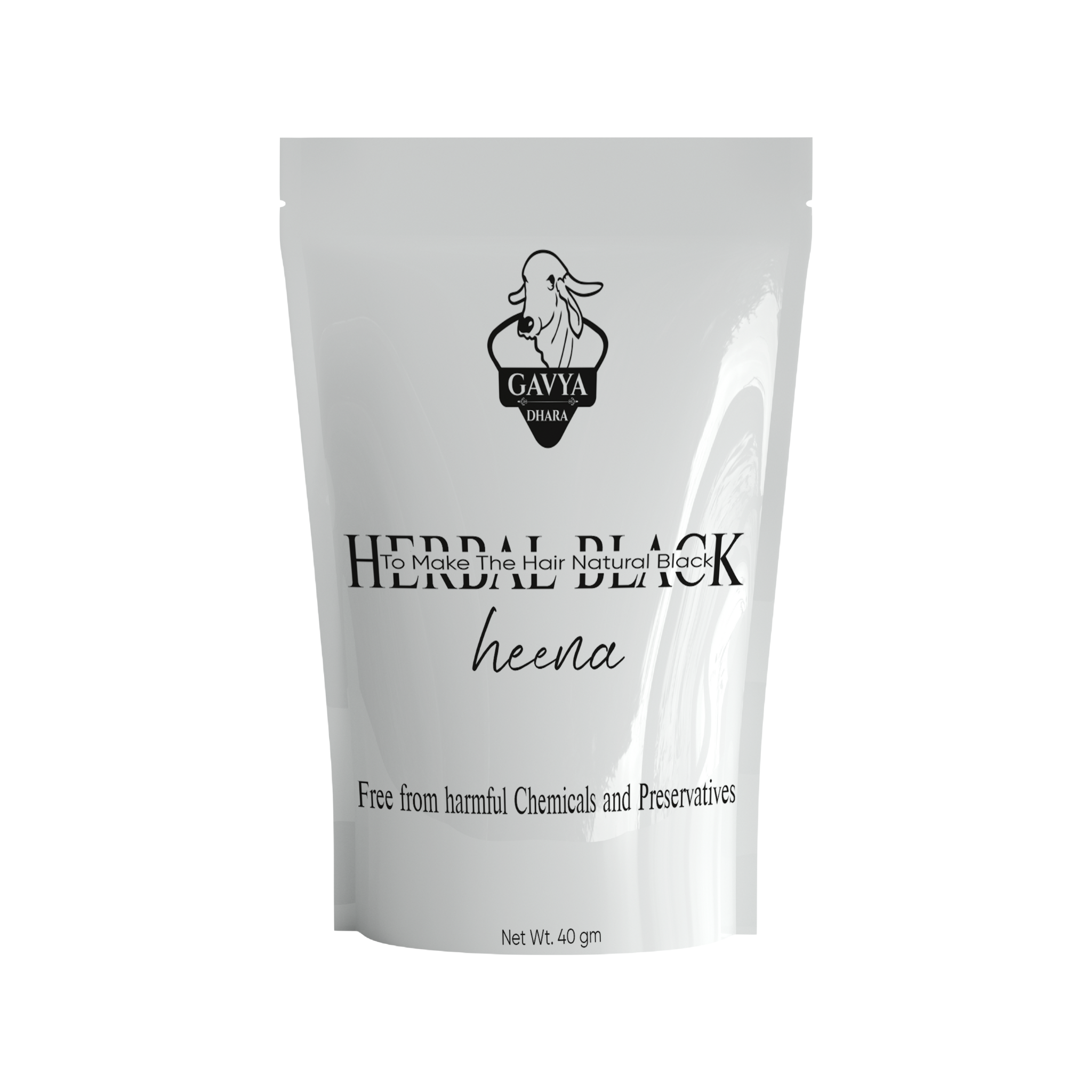 100% Herbal Black Hair Color – Covers Grey Naturally, No Ammonia, 40gm Pack front view