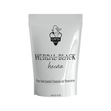 100% Herbal Black Hair Color – Covers Grey Naturally, No Ammonia, 40gm Pack front view