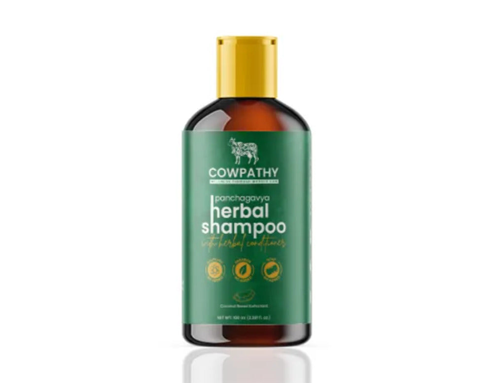 Cowpathy Panchagavya Herbal Hair Shampoo front view
