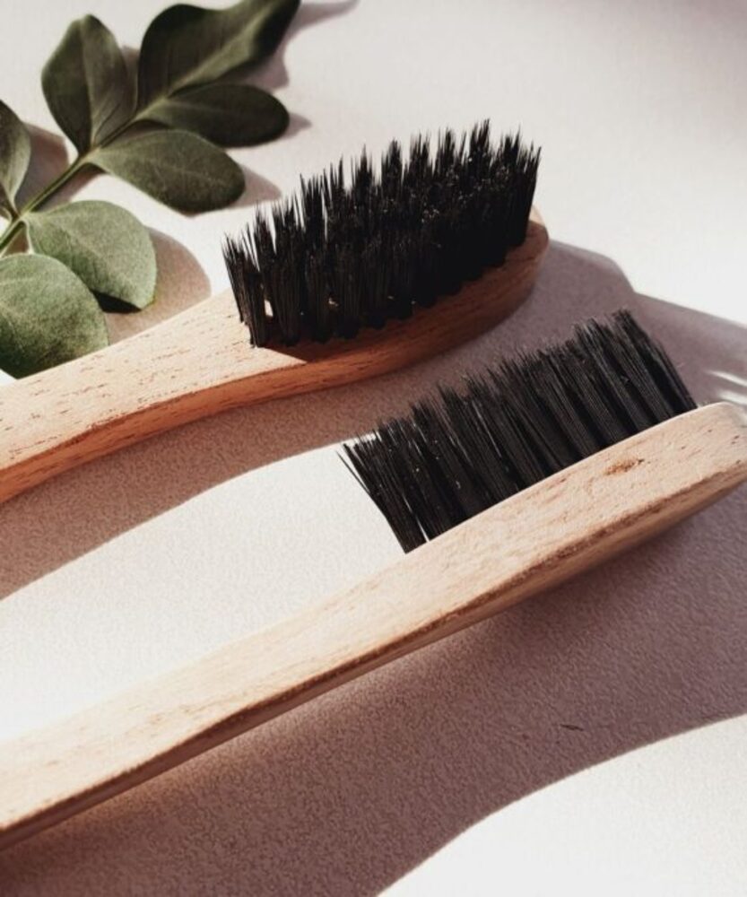 Activated Charcoal Bamboo Toothbrush – Whitens Teeth & Fights Bacteria Naturally (Pack of 3) front view