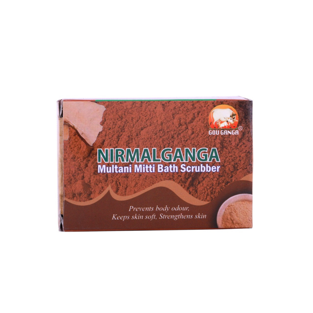 Nirmalganga Multani Mitti Cow Dung Scrubber, 70gm front view