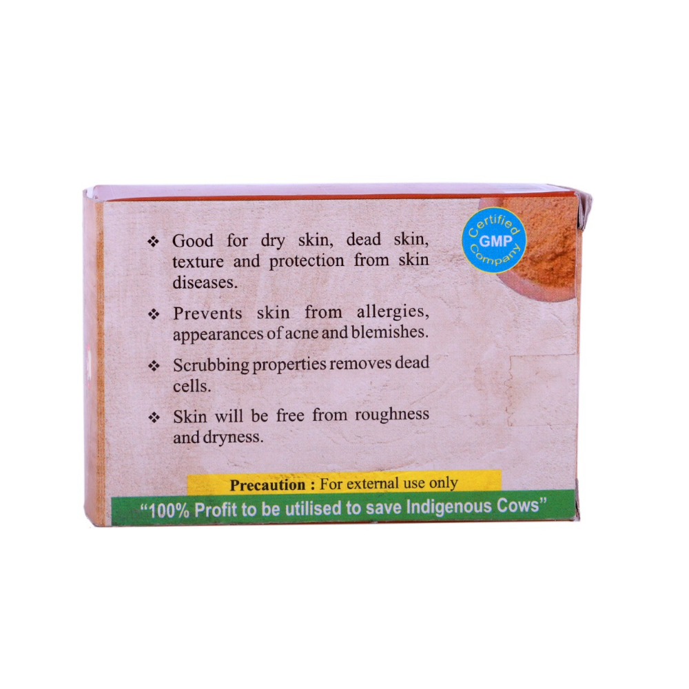 Nirmalganga Multani Mitti Cow Dung Scrubber, 70gm front view