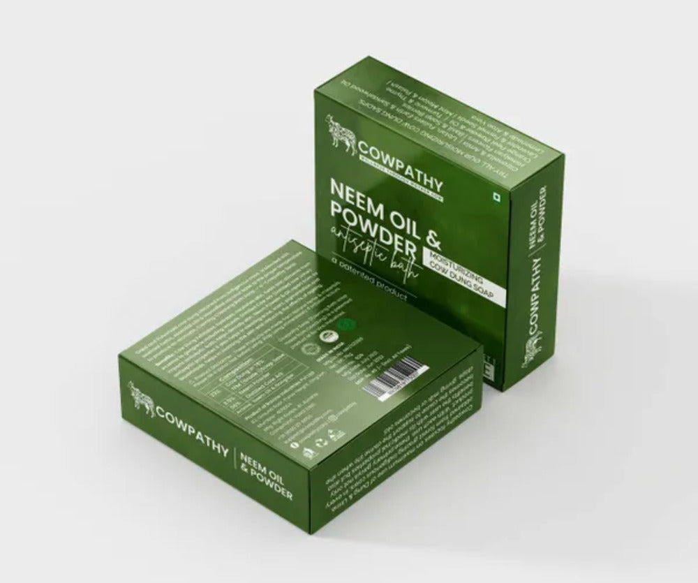 Cowpathy Cow Dung Neem Moisturizing Bath Soap, 75gm front view