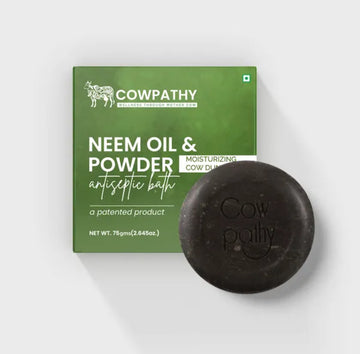 Cowpathy Cow Dung Neem Moisturizing Bath Soap - Herbal Cleansing & Moisturizing Soap with the Goodness of Neem, 75gm (Pack of 7)