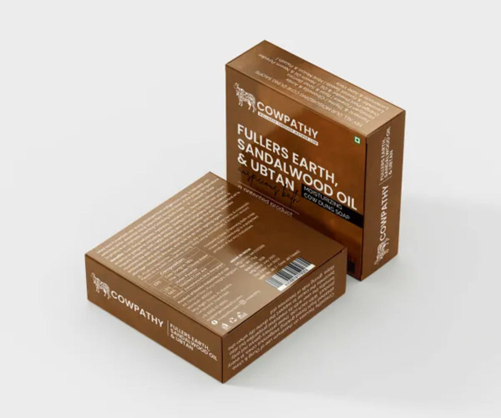 Cowpathy Cow Dung Ubtan Bath Soap, 75gm front view