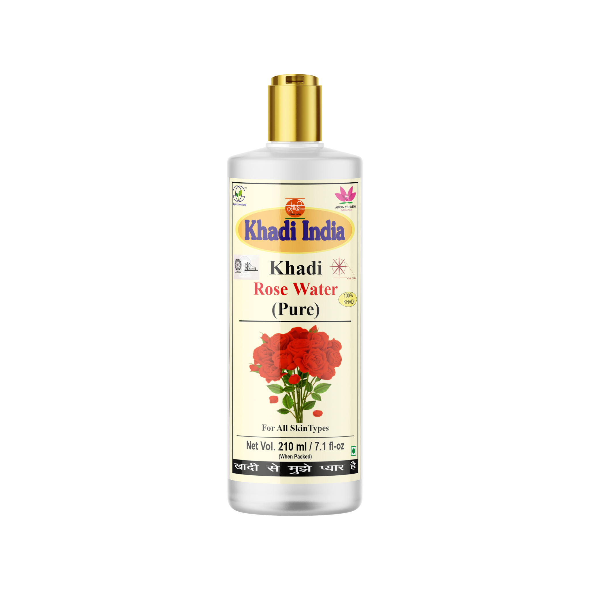 Khadi Pure Rose Water, 210ml front view