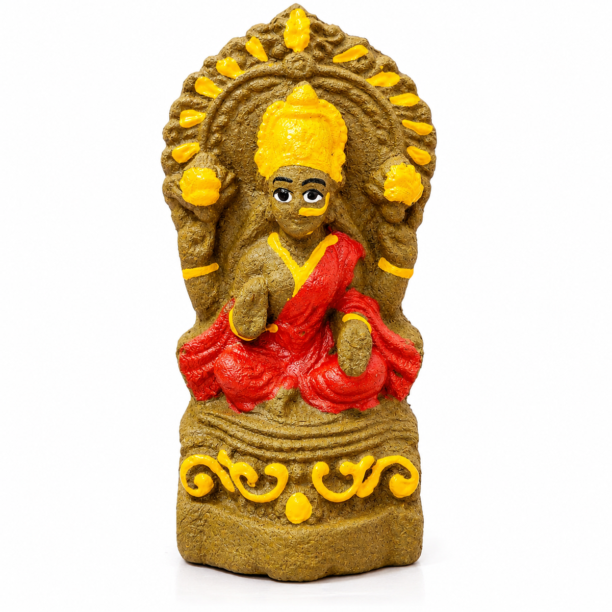 Shri Laxmi Ganesh Idol Made with Cow Dung | Sacred Cow Dung Craft for Spiritual Spaces | Prosperity, Wisdom & Positive Energy, 4 Inches
