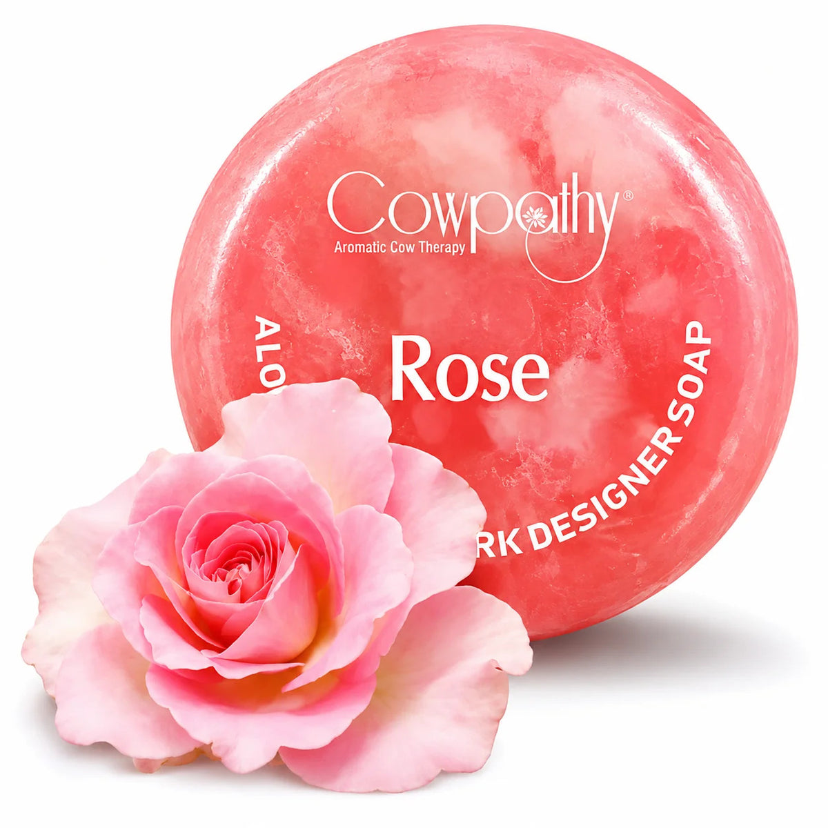 Cowpathy Handmade Cow Urine Soap – Rose | Made with Gau Arka, Aloe Vera & Natural Oils, 100gm
