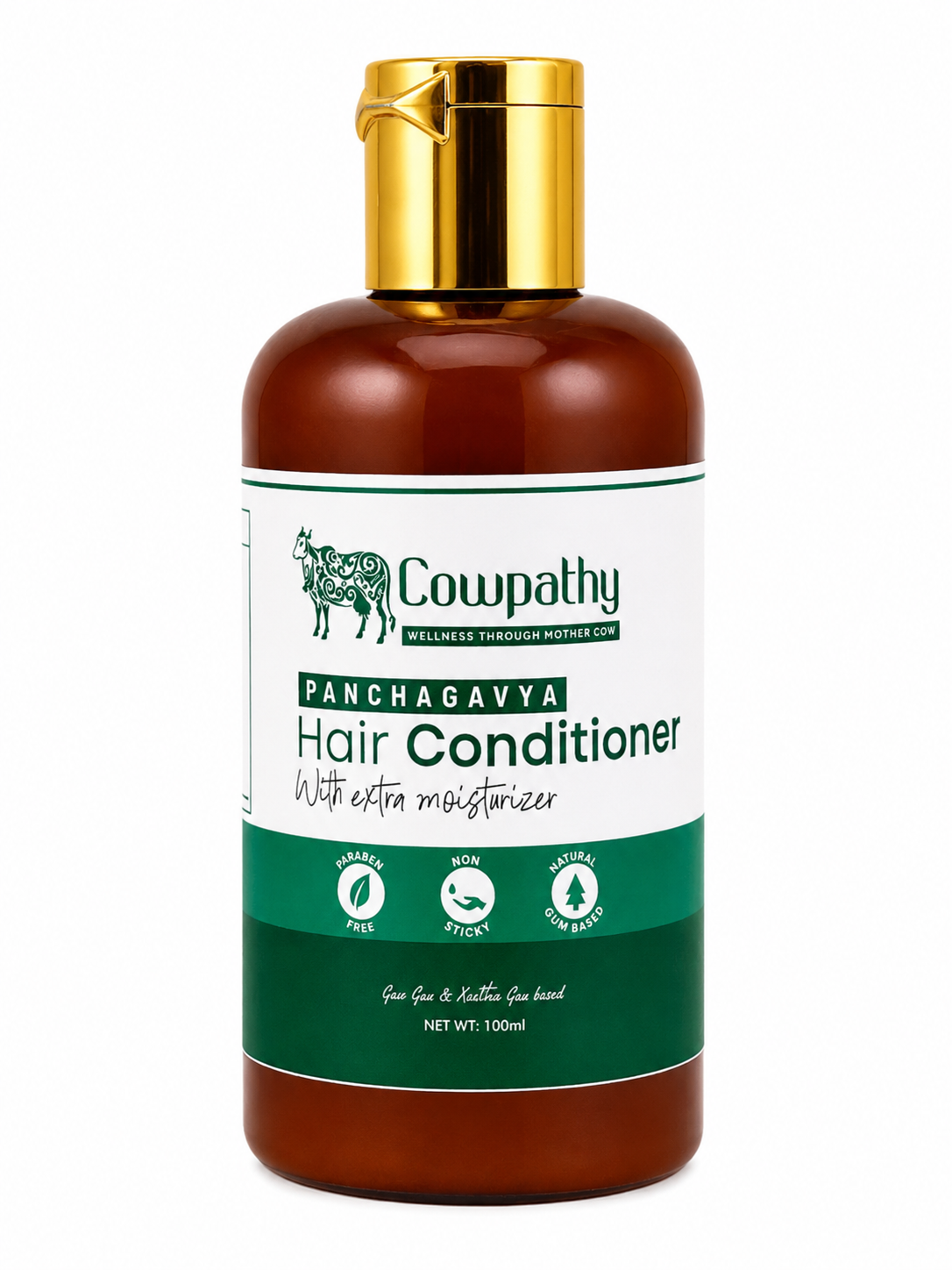 Cowpathy Panchagavya Hair Conditioner | Natural Moisturizing Hair Conditioner with Panchagavya, Shea Butter & Olive Oil | Smooth, Soft & Frizz-Free Hair | Paraben Free, 100ml