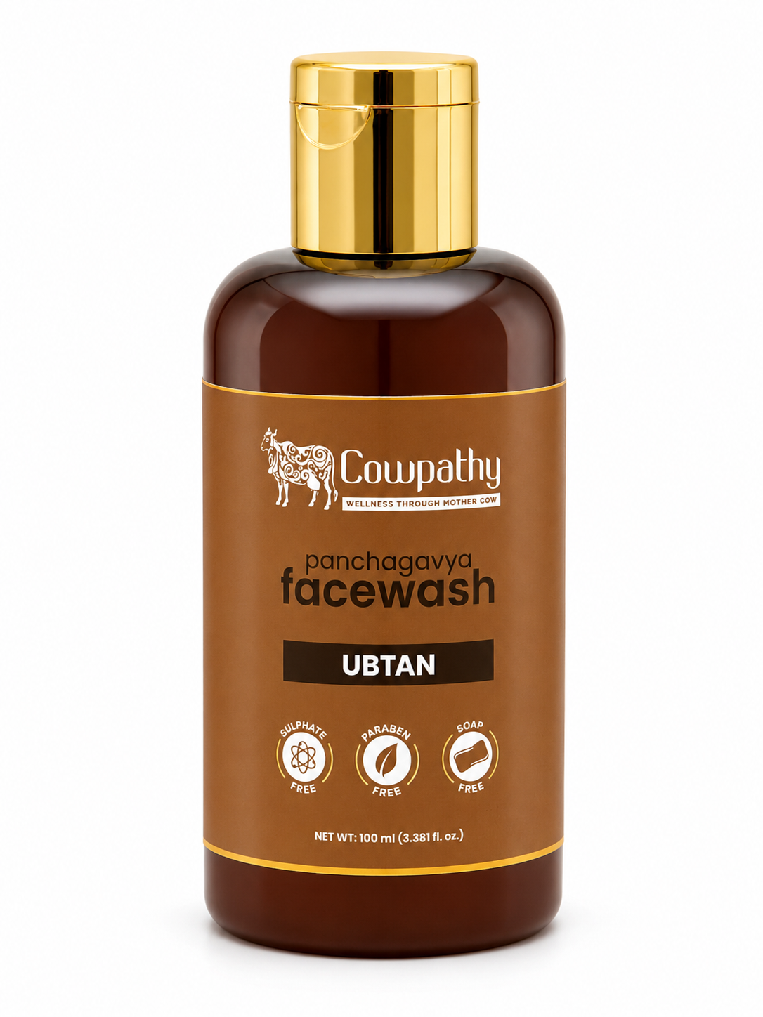 Cowpathy Panchagavya Ubtan Face Wash | Ayurvedic Herbal Face Cleanser with Panchagavya, Ubtan, Neem & Turmeric | Skin Brightening, Tan Removal & Natural Glow | Sulphate, Paraben & Soap Free, 100ml