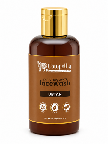 Cowpathy Panchagavya Ubtan Face Wash | Ayurvedic Herbal Face Cleanser with Panchagavya, Ubtan, Neem & Turmeric | Skin Brightening, Tan Removal & Natural Glow | Sulphate, Paraben & Soap Free, 100ml