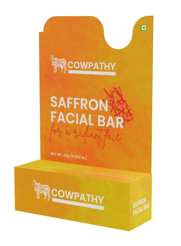 Cowpathy Facial Bar Soap - Made with Kashmiri Saffron, 25gm