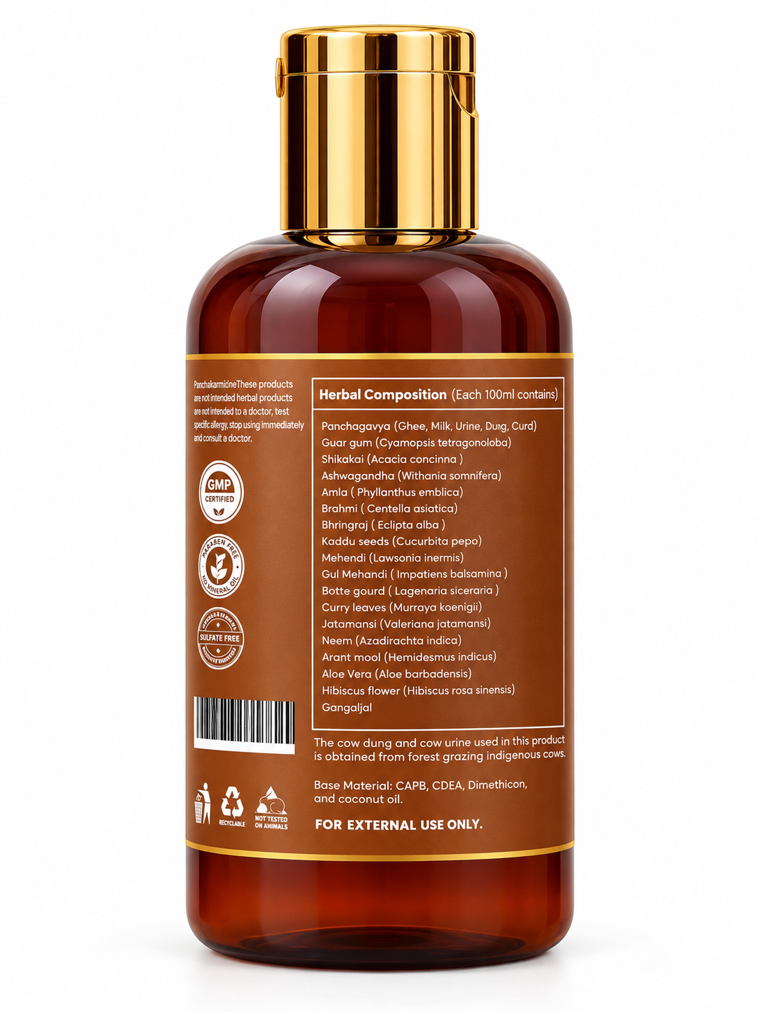 Cowpathy Panchagavya Herbal Ubtan Shampoo with Amla, Bhringraj & Shikakai – Sulphate & Paraben Free, 100ml