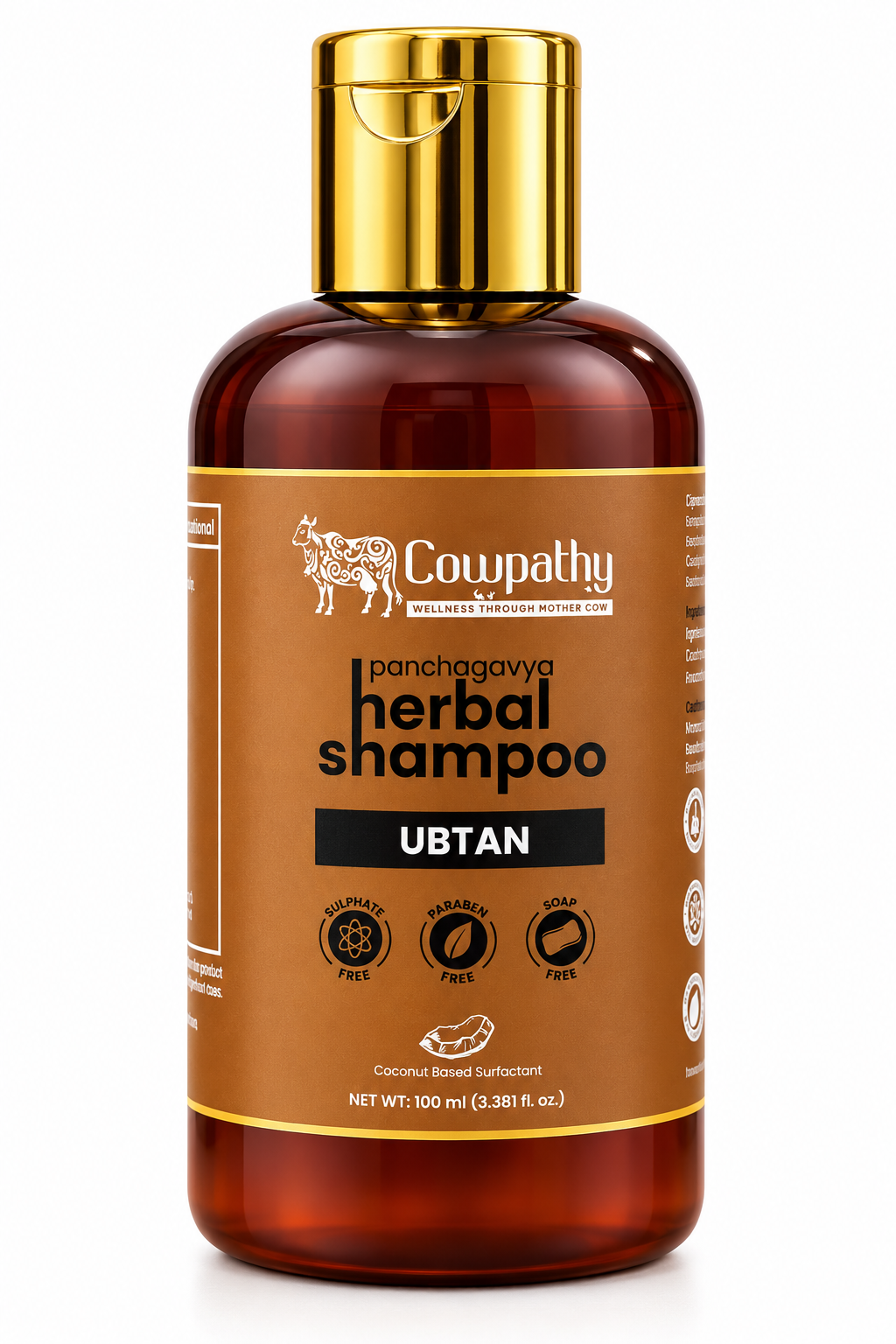 Cowpathy Panchagavya Herbal Ubtan Shampoo with Amla, Bhringraj & Shikakai – Sulphate & Paraben Free, 100ml