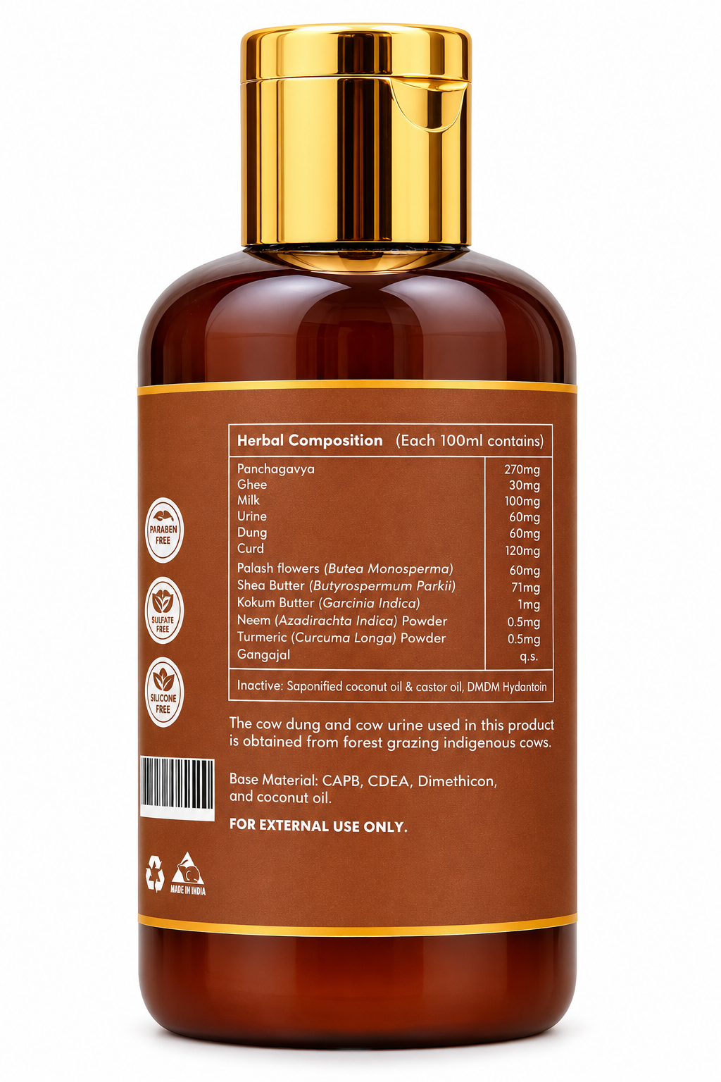 Cowpathy Panchagavya Ubtan Shower Gel – Natural Butter Enriched Bath & Body Cleanser | Sulphate, Paraben & Soap Free, 100ml