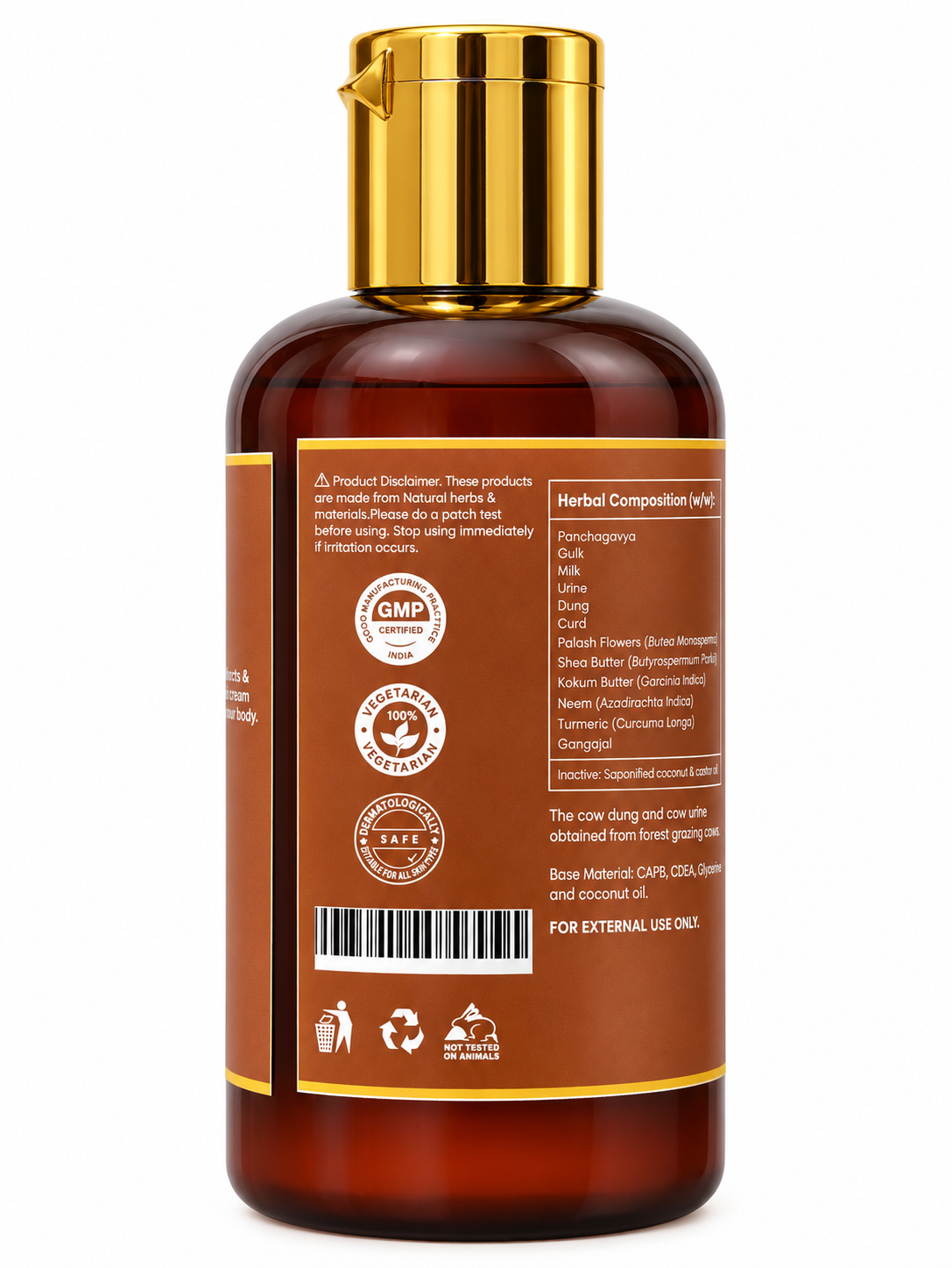 Cowpathy Panchagavya Ubtan Shower Gel – Natural Butter Enriched Bath & Body Cleanser | Sulphate, Paraben & Soap Free, 100ml