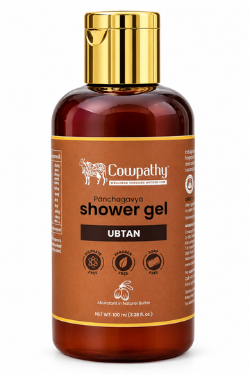 Cowpathy Panchagavya Ubtan Shower Gel – Natural Butter Enriched Bath & Body Cleanser | Sulphate, Paraben & Soap Free, 100ml