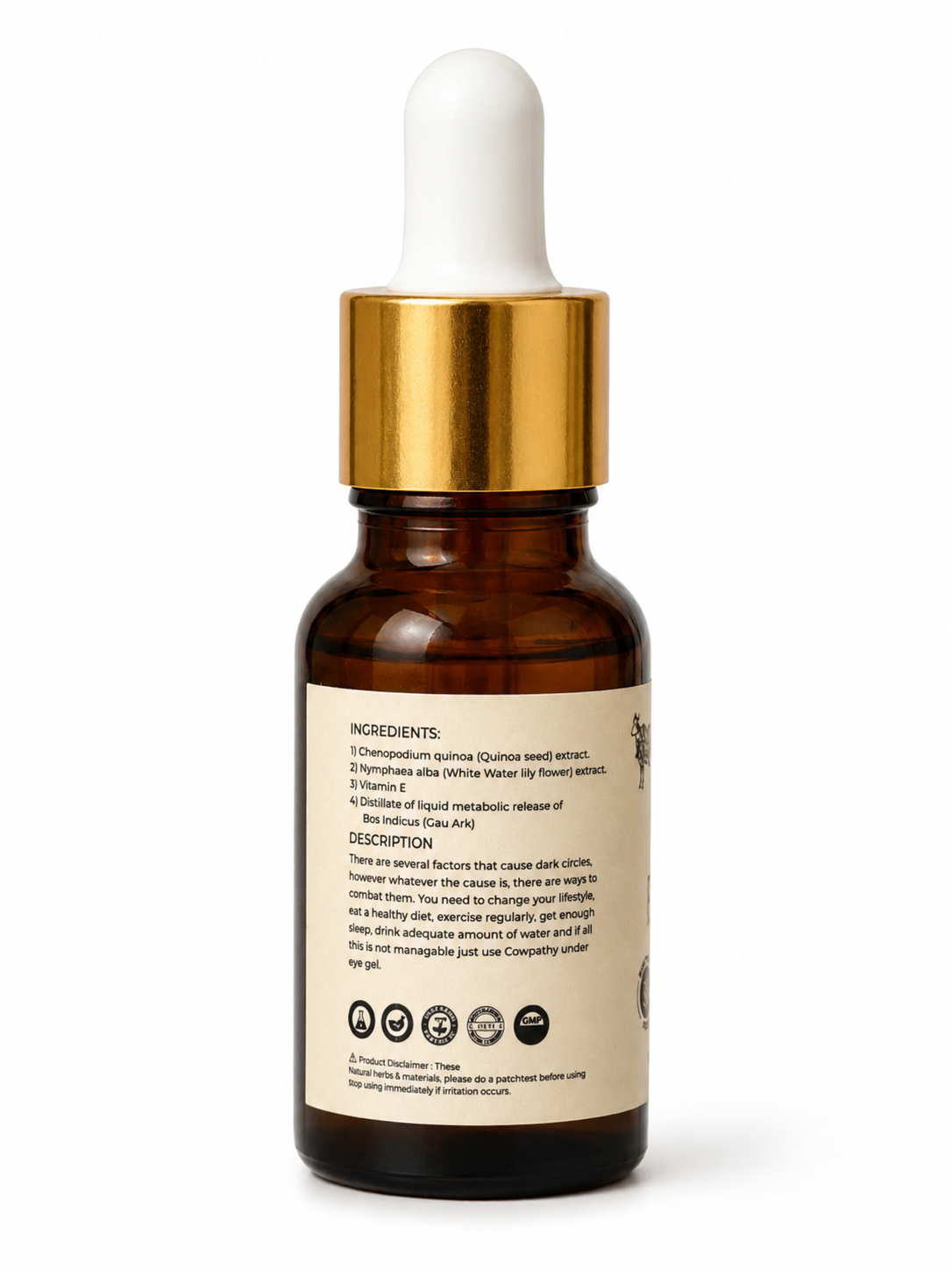 Cowpathy Under Eye Gel | Ayurvedic Under Eye Serum with Gau Ark, Vitamin E, White Lily & Quinoa Extract | Reduces Dark Circles, Puffy Eyes & Fine Lines | Hydrating Eye Care Gel | Paraben & Sulphate Free, 15ml