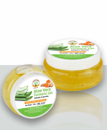 Gau Sanskruti Aloe Vera Turmeric Gel | Ayurvedic Skin Care Gel with Aloe Vera, Turmeric, Gulab Jal & Kesar, 125gm