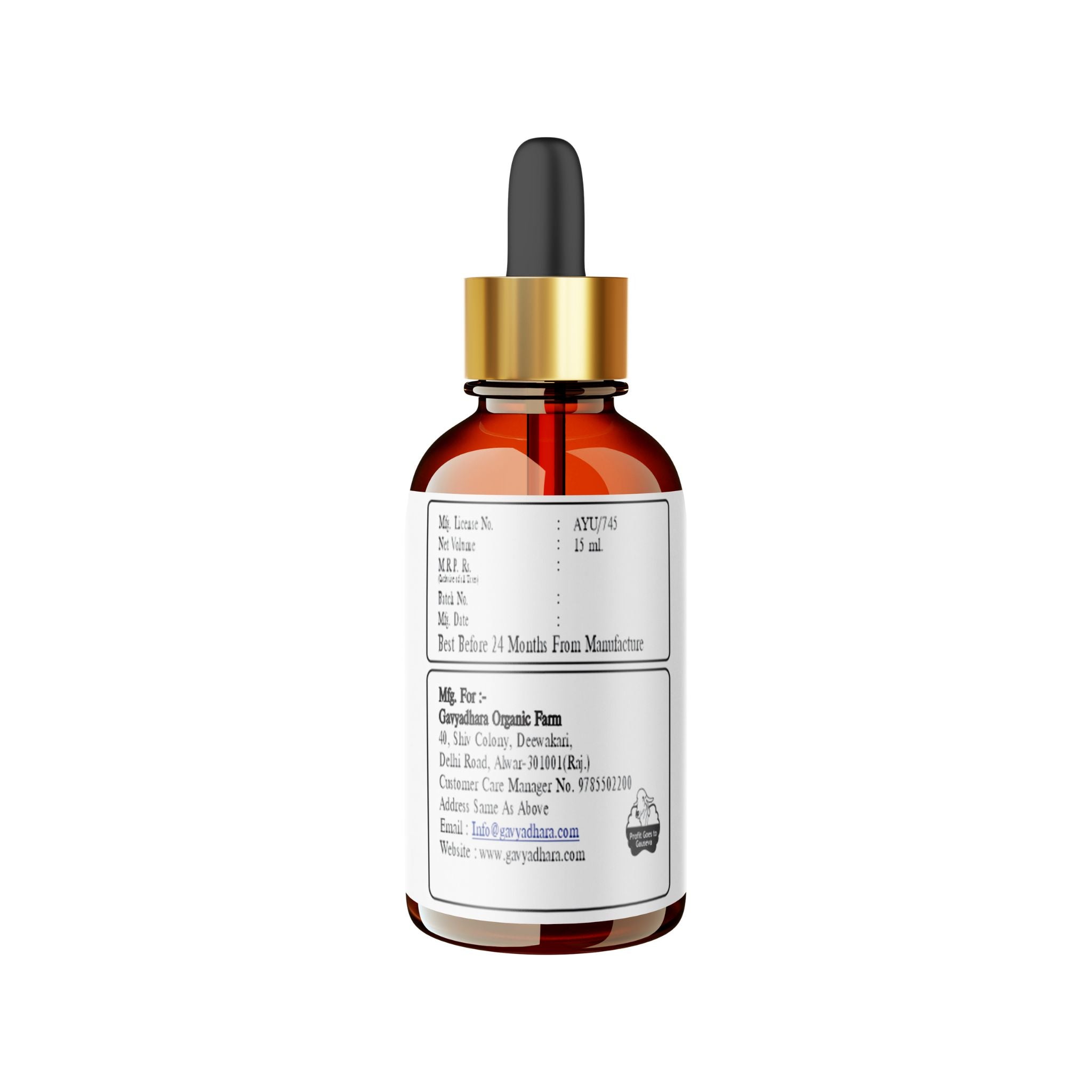 Gavyadhara Panchagavya Nasal Drops | Traditional Nasya Care for Nasal Comfort & Clarity | The Purity of Ayurveda in Every Drop, 15ml (Pack of 3)