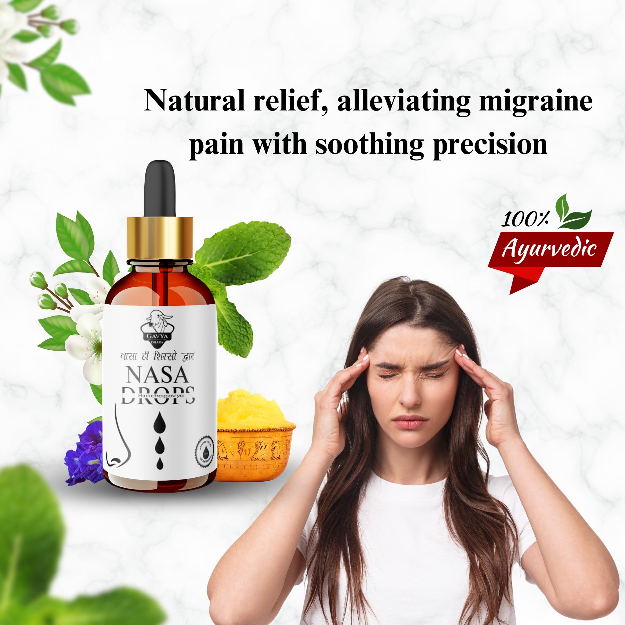 Gavyadhara Panchagavya Nasal Drops | Traditional Nasya Care for Nasal Comfort & Clarity | The Purity of Ayurveda in Every Drop, 15ml (Pack of 3)