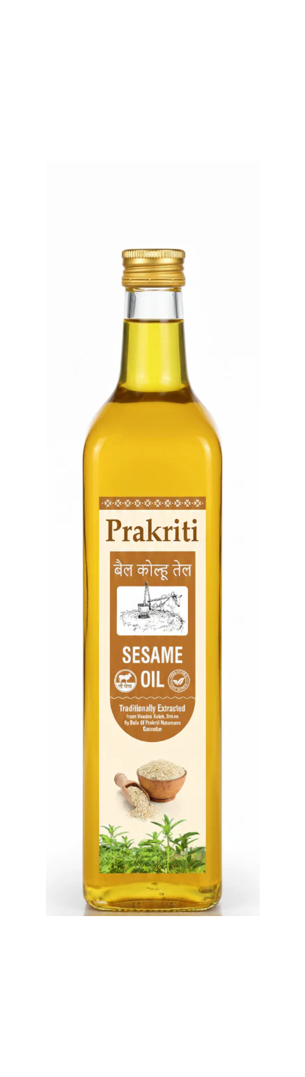 Prakriti Bull Driven Sesame Oil (Til Tel) – Traditional Cold Pressed, 500ml