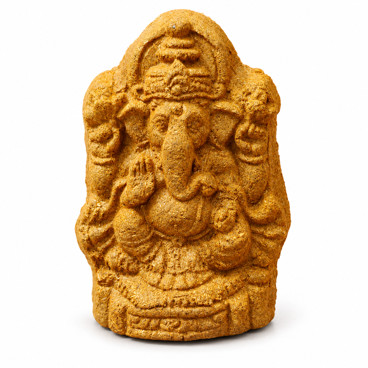 Shri Laxmi Ganesh Idol Made with Cow Dung | Sacred Cow Dung Craft for Spiritual Spaces | Prosperity, Wisdom & Positive Energy, 3 Inches
