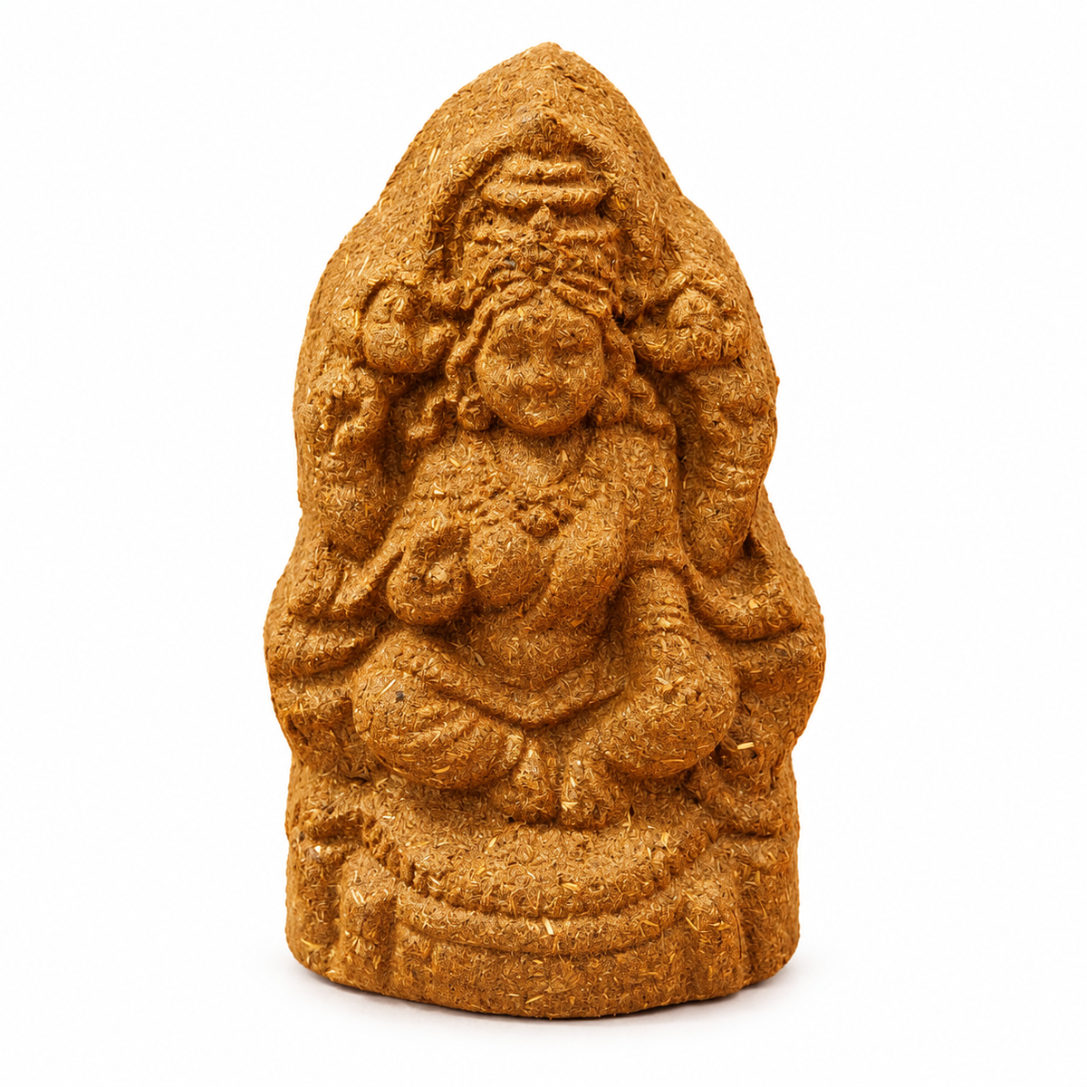 Shri Laxmi Ganesh Idol Made with Cow Dung | Sacred Cow Dung Craft for Spiritual Spaces | Prosperity, Wisdom & Positive Energy, 3 Inches