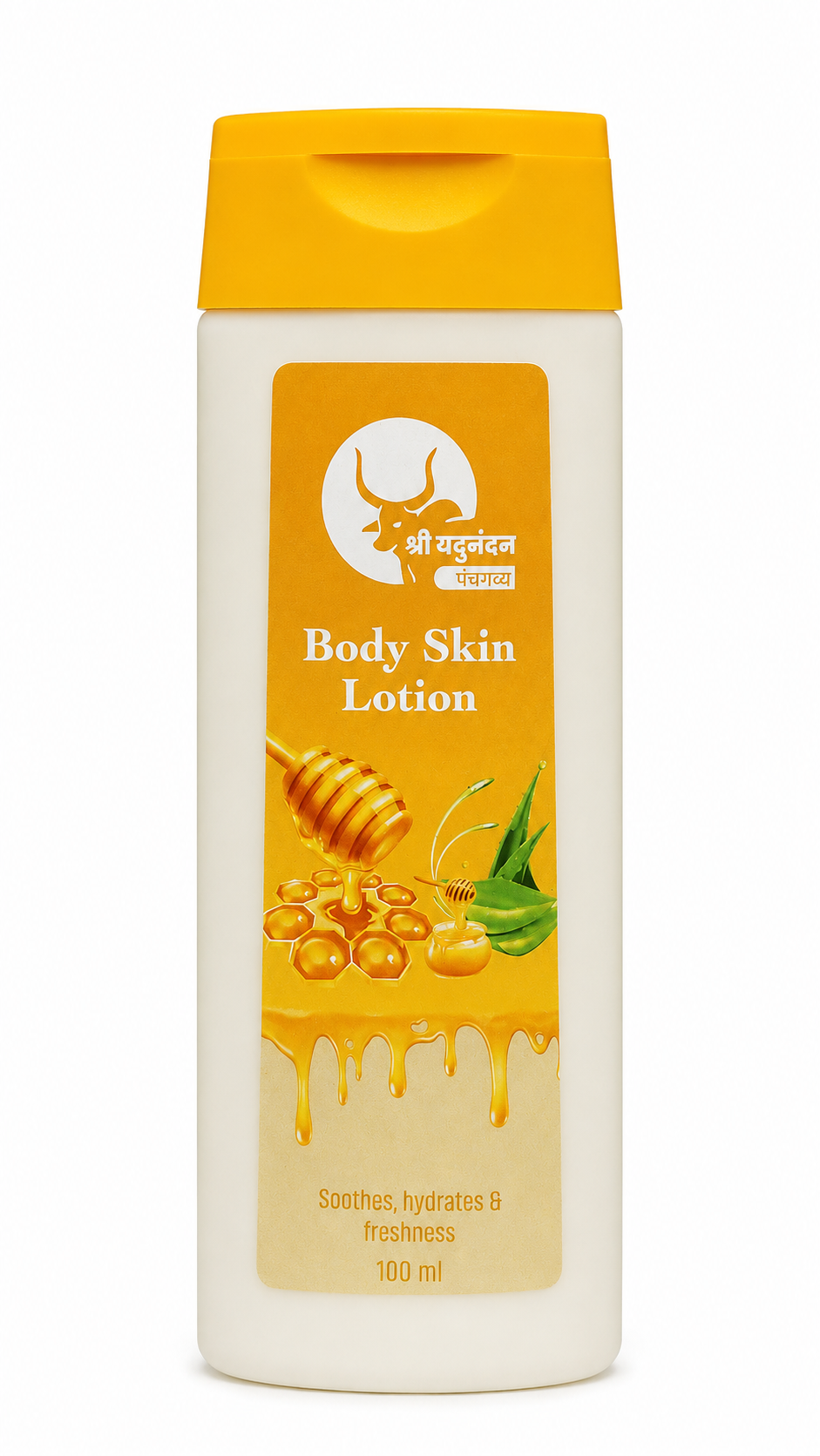 Shree Yadunandan Panchagavya Body Skin Lotion | Honey, Aloe Vera, Almond & Olive Oil Moisturizing Lotion | Deep Nourishment & Long-Lasting Hydration, 100ml