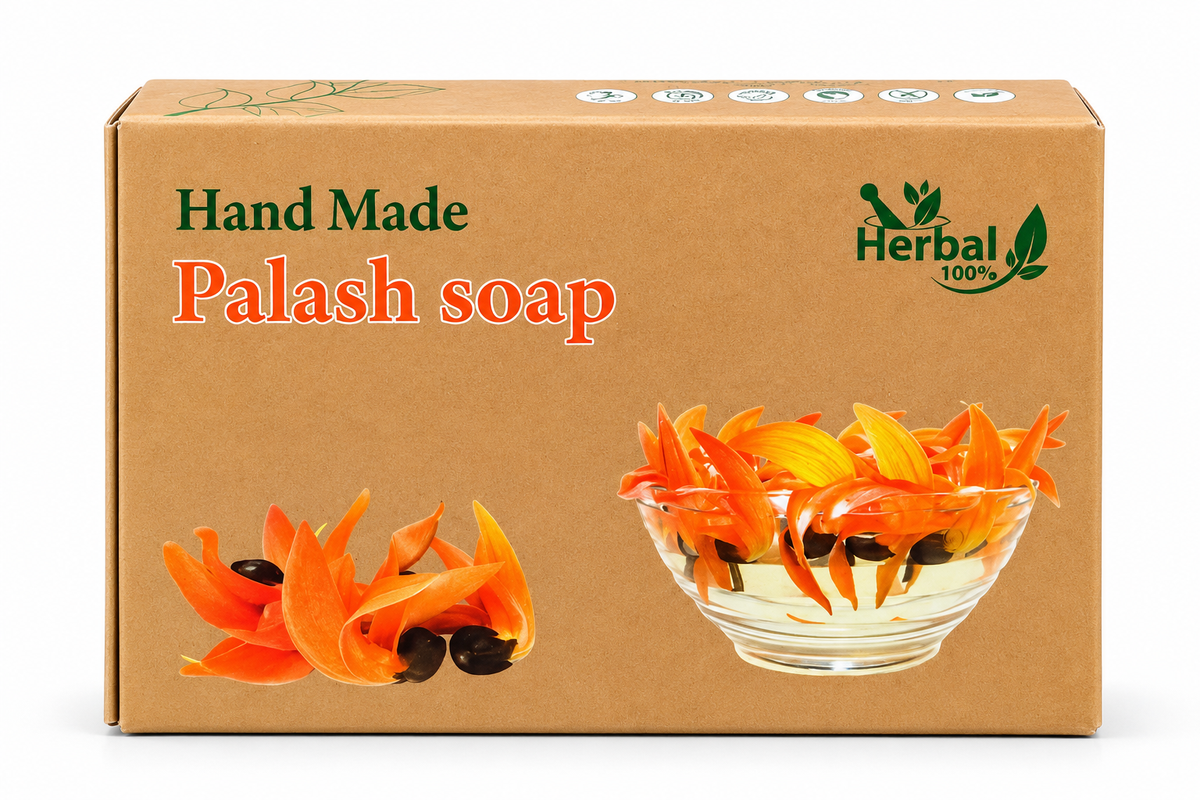 Shree Yadunandan Handmade Palash (Kesudo) Soap with Coconut Oil – Natural Herbal Bath Soap, 100gm