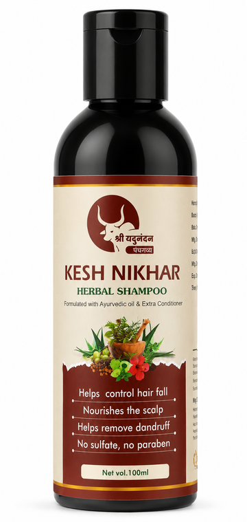 Shree Yadunandan Kesh Nikhar Herbal Shampoo | Ayurvedic Hair Cleanser with Amla, Reetha, Shikakai & Bhringraj, 100ml